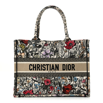 Christian Dior Canvas Embroidered Medium Mille Fleurs Book Tote Multicolor 1 of 15