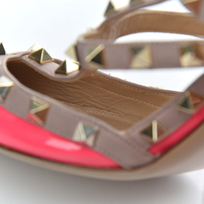 Valentino Garavani Patent Rockstud Ankle Strap Pumps 38.5 Peony Poudre 19 of 21