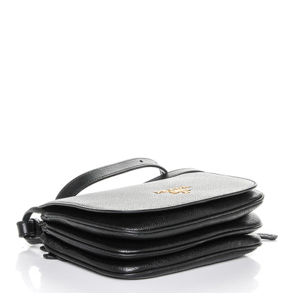 Prada Vitello Daino Saddle Bag Black 4 of 6