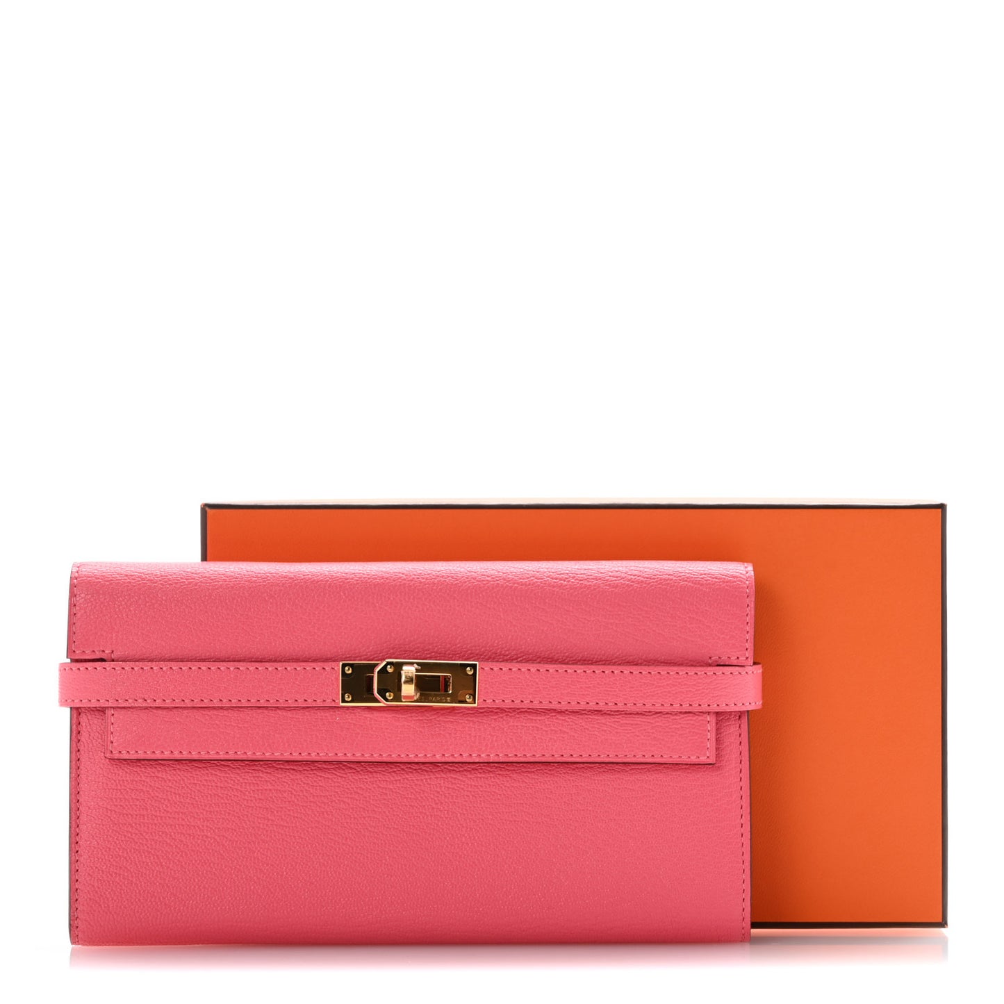 Chevre Mysore Kelly Longue Wallet Rose Lipstick