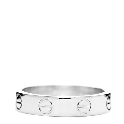 Cartier 18K White Gold 3.5mm LOVE Wedding Band Ring 48 4.5 3 of 8