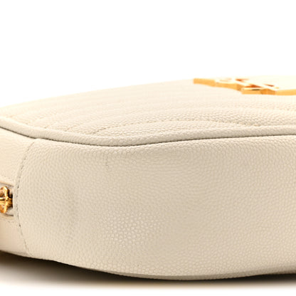Saint Laurent Grain De Poudre Matelasse Monogram Mini Lou Camera Bag Crema Soft 9 of 10