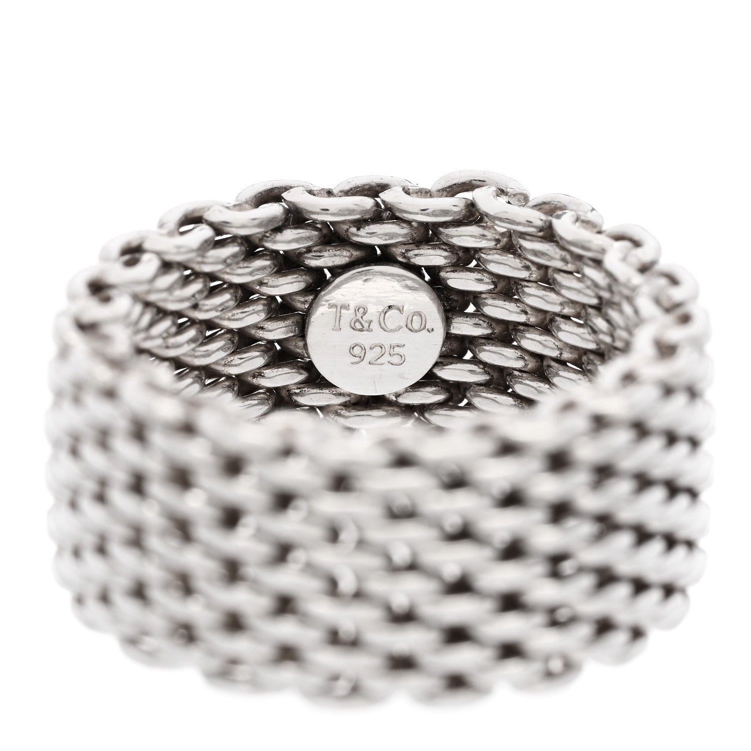 Tiffany Sterling Silver Somerset Mesh Ring 56 7.5 4 of 4