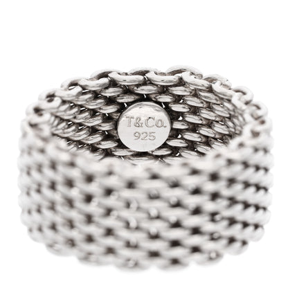 Tiffany Sterling Silver Somerset Mesh Ring 56 7.5 4 of 4