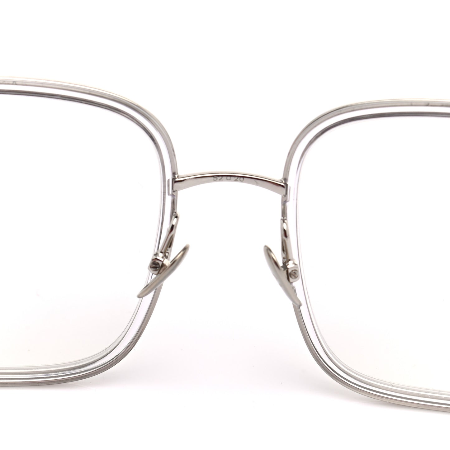 Metal Removable Pearl Chain Square Eyeglasses 2195-S Silver