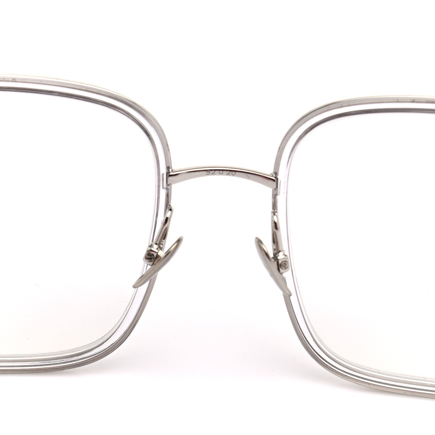 Chanel Metal Removable Pearl Chain Square Eyeglasses 2195-S Silver 9 of 10
