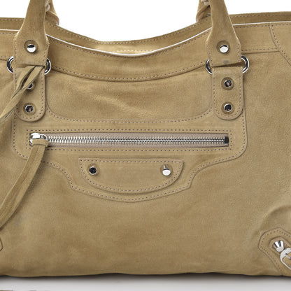 Balenciaga Baby Daim Suede Classic Hardware Silver City Beige Latte 8 of 15