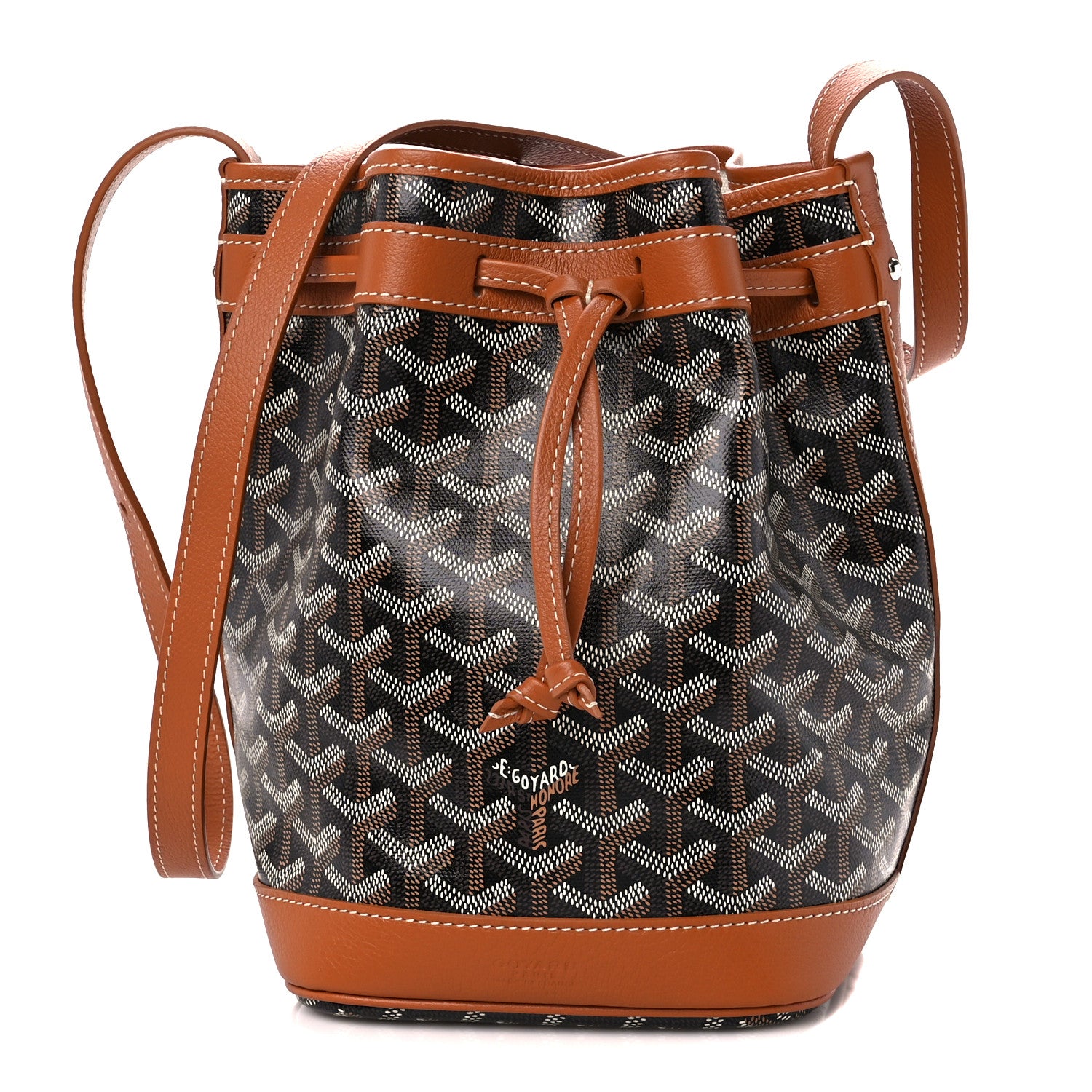 Goyard Goyardine Petit Flot Bucket Bag PM Black Gold 1 of 9