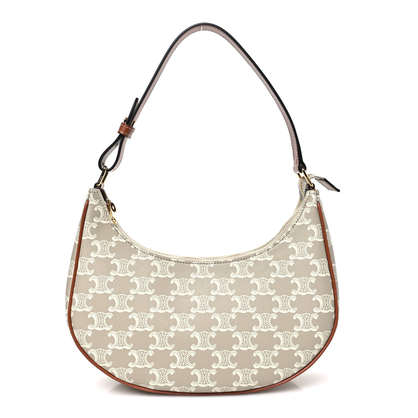 Canvas Calfskin Ava Triomphe Shoulder Bag Grege