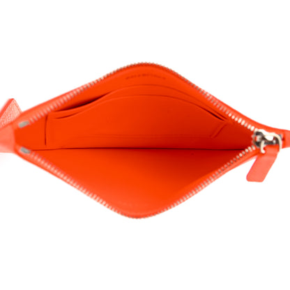 Balenciaga Grained Calfskin Logo Cash Passport Photo ID Zip Holder Orange 5 of 8