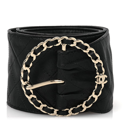 Chanel Lambskin Stitched Chain Belt Black 1 of 7