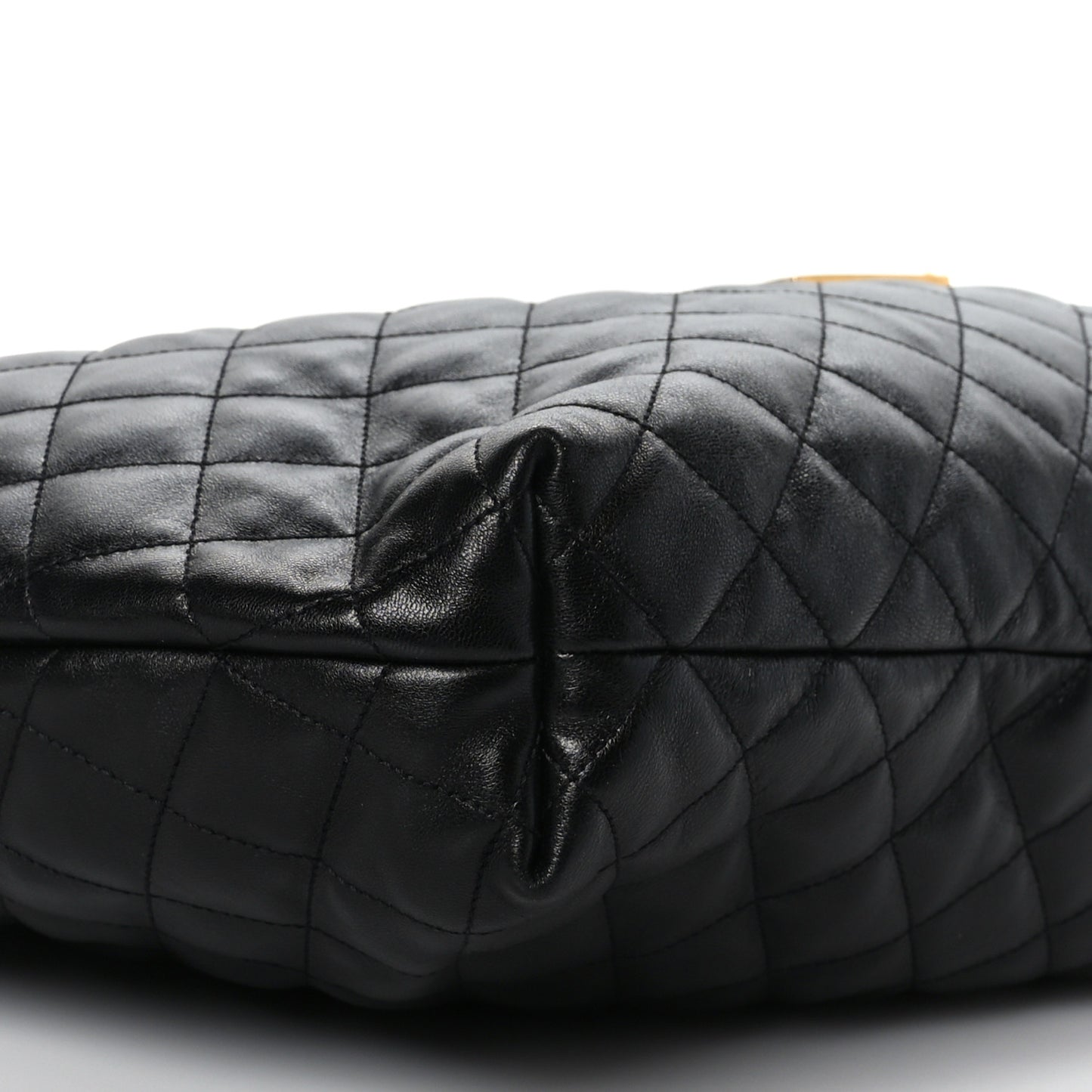 Lambskin Quilted Maxi Icare Shopping Tote Black