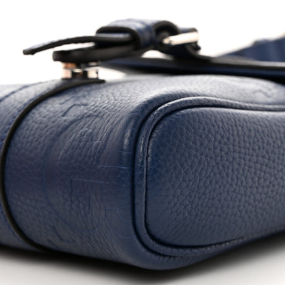 Gucci Piuma Calfskin Jumbo GG Embossed Messenger Bag Blue 10 of 10