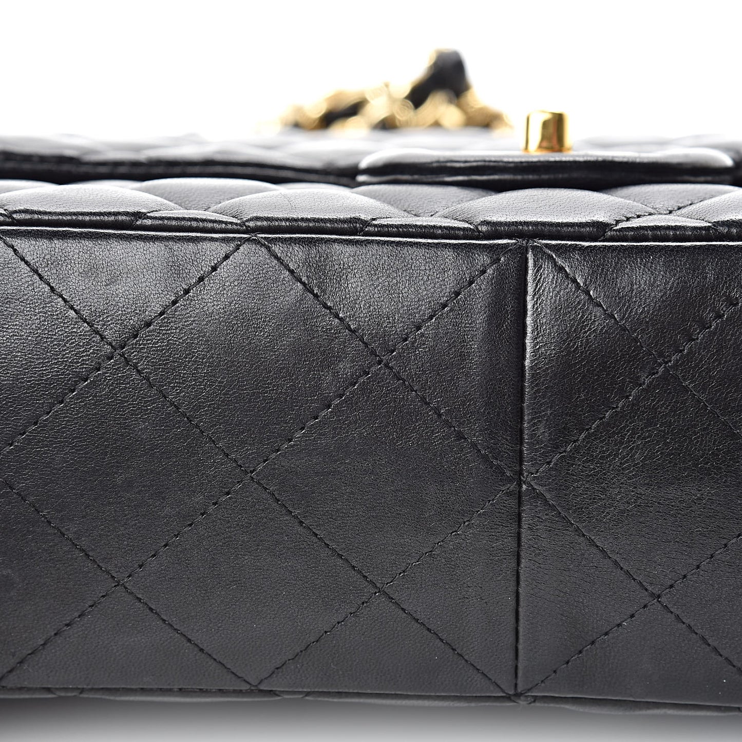 Lambskin Quilted Jumbo Single Flap Black