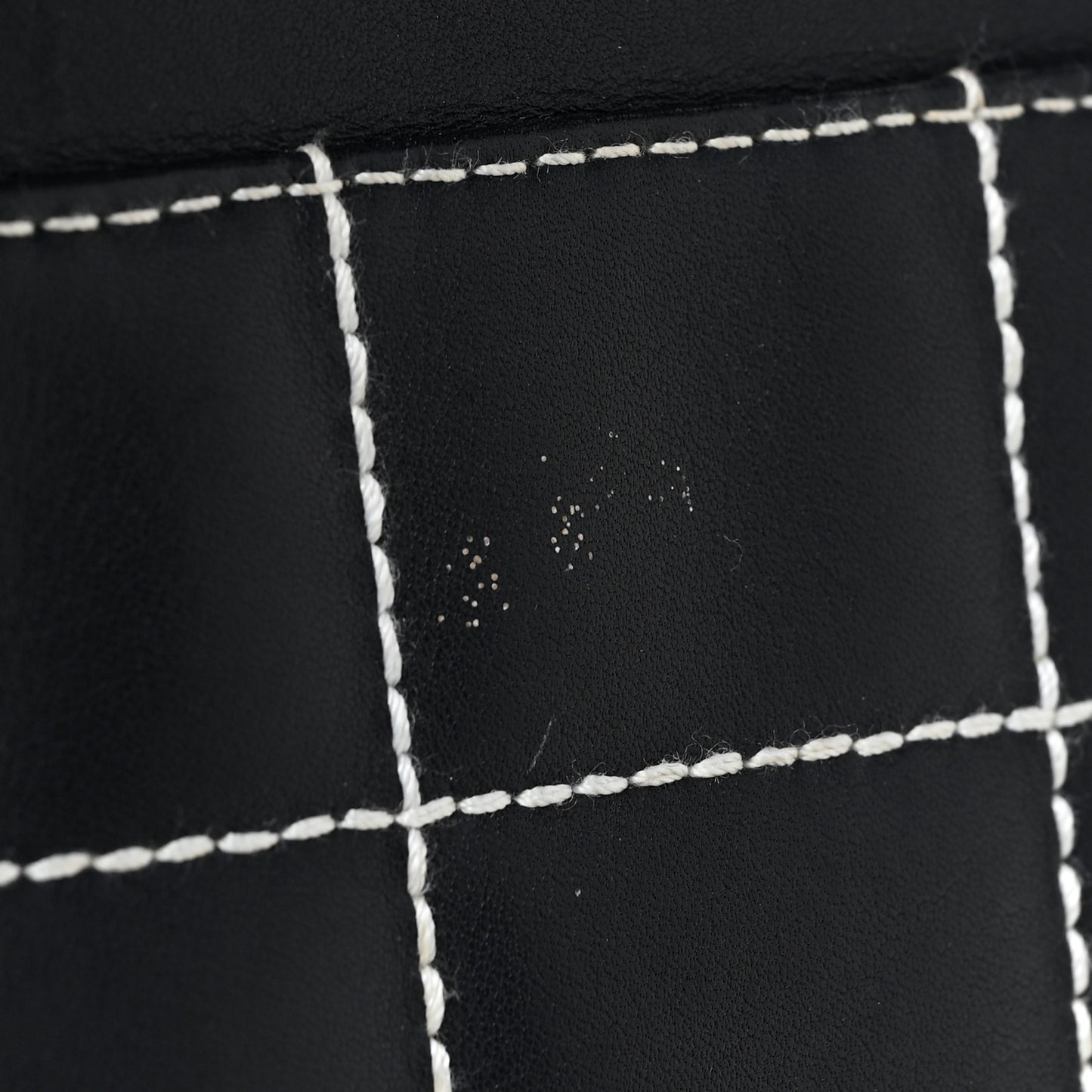 Lambskin Square Stitched Shoulder Bag Navy