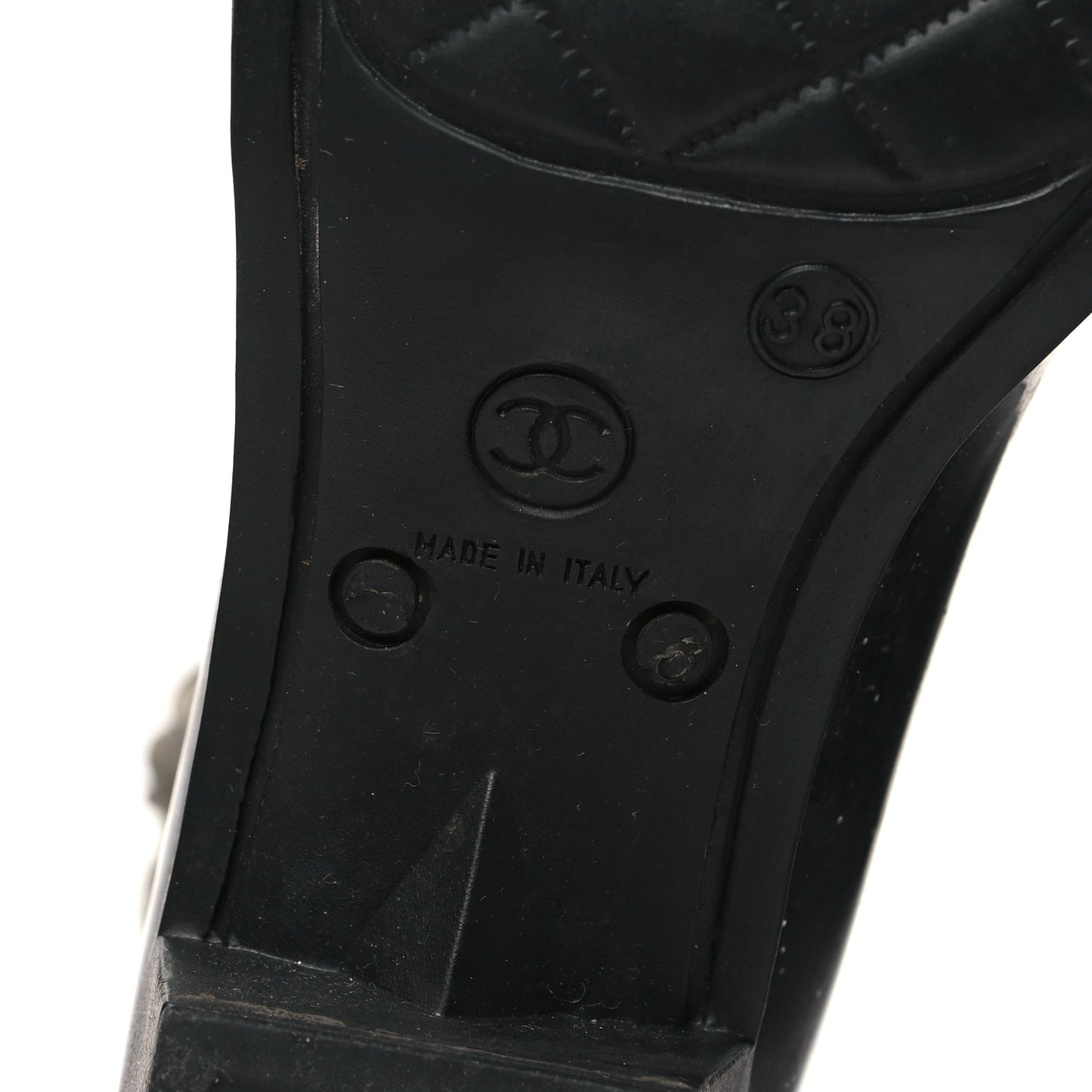 Rubber Glitter Camellia Rain Boots 38 Black