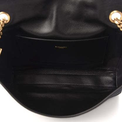 Saint Laurent Smooth Calfskin Suede Medium Reversible Monogram Kate Satchel Black 6 of 20