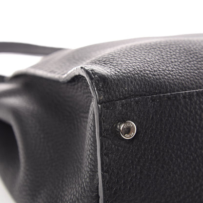 Fendi Cuoio Romano Selleria Bi-Color Large Peekaboo Iconic Satchel Black Mou 9 of 12