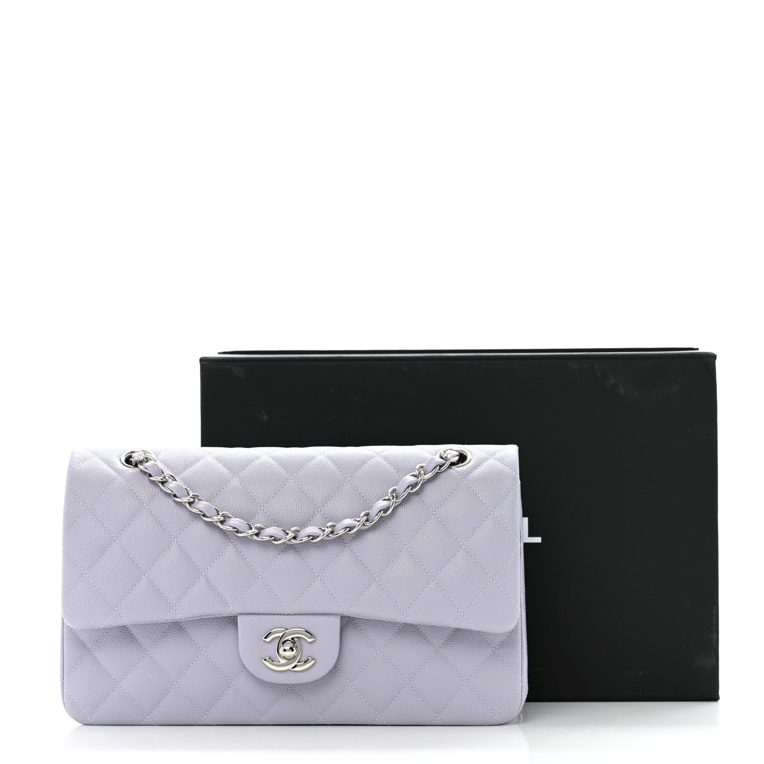 Chanel Caviar Quilted Medium Double Flap Light Purple 11 of 11