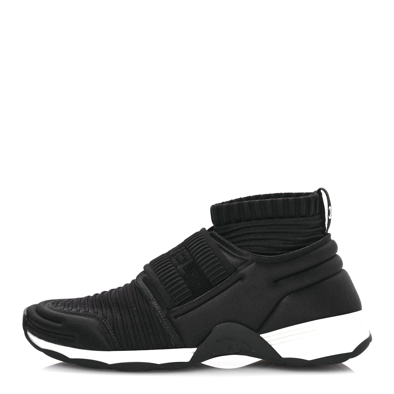 Chanel Stretch Fabric CC Sneakers 37 Black 1 of 7