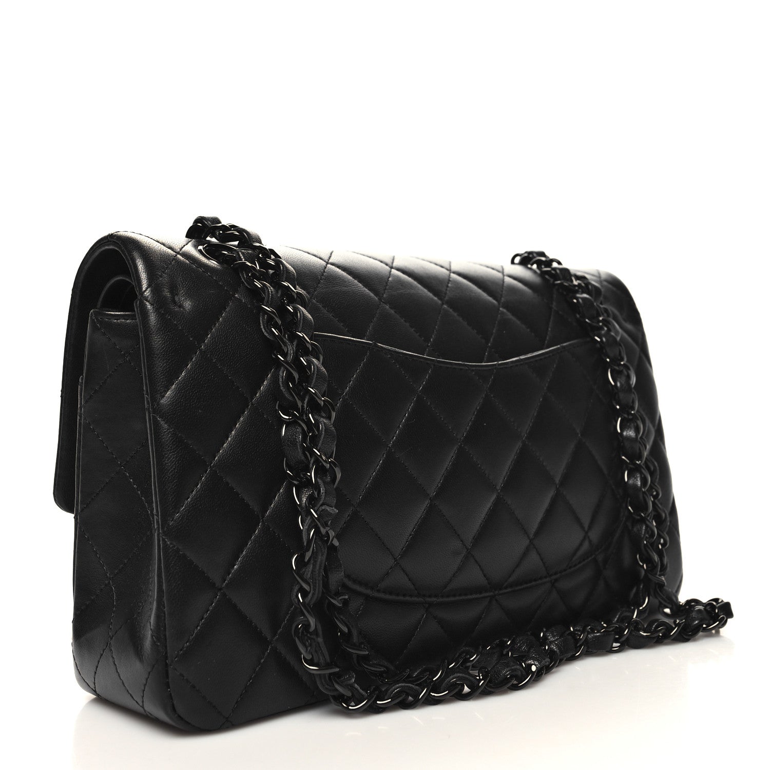 Chanel Lambskin Quilted Medium Double Flap So Black 3 of 11