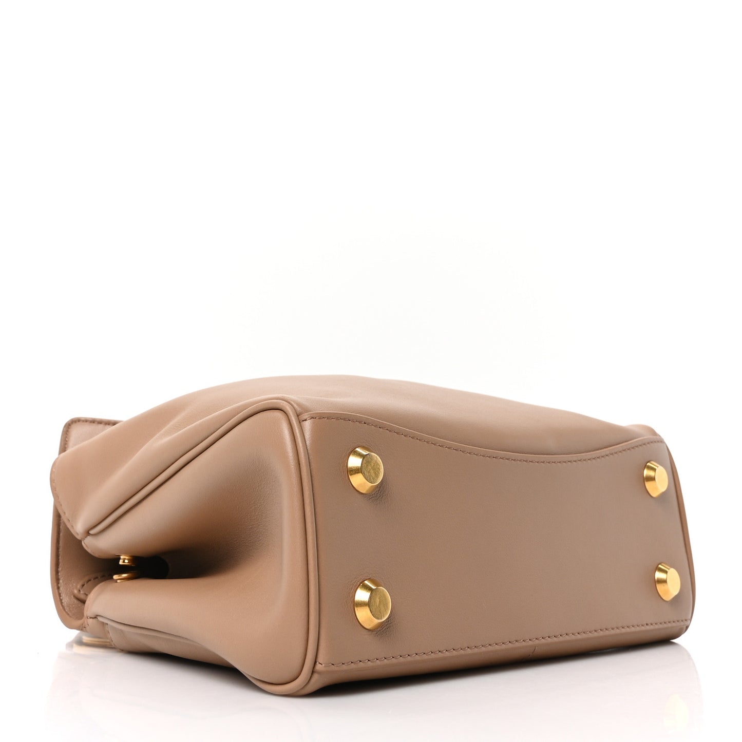 Natural Smooth Calfskin Mini Rodeo Top Handle Handbag Latte