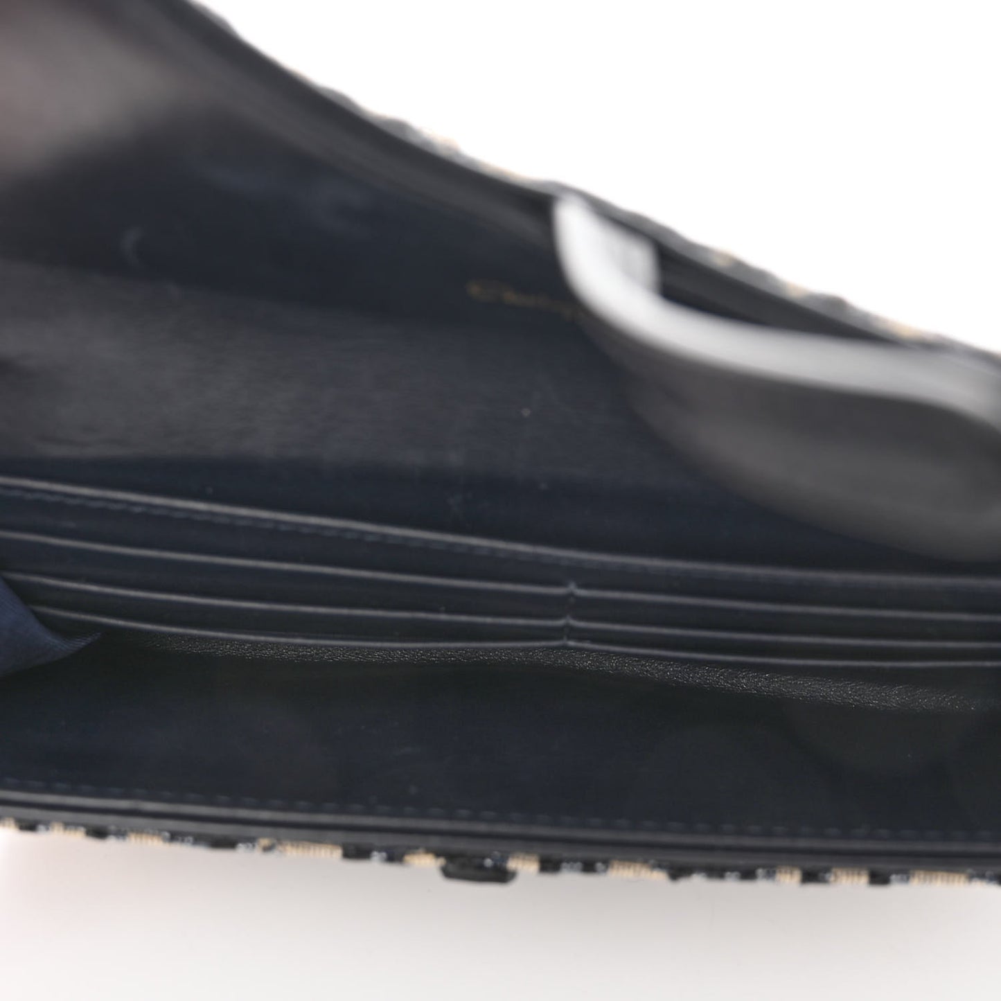 Oblique Saddle Chain Long Wallet Blue
