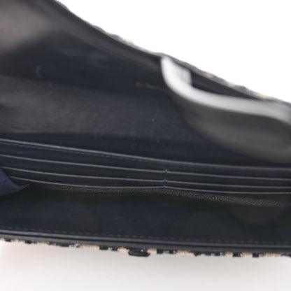 Christian Dior Oblique Saddle Chain Long Wallet Blue 6 of 10