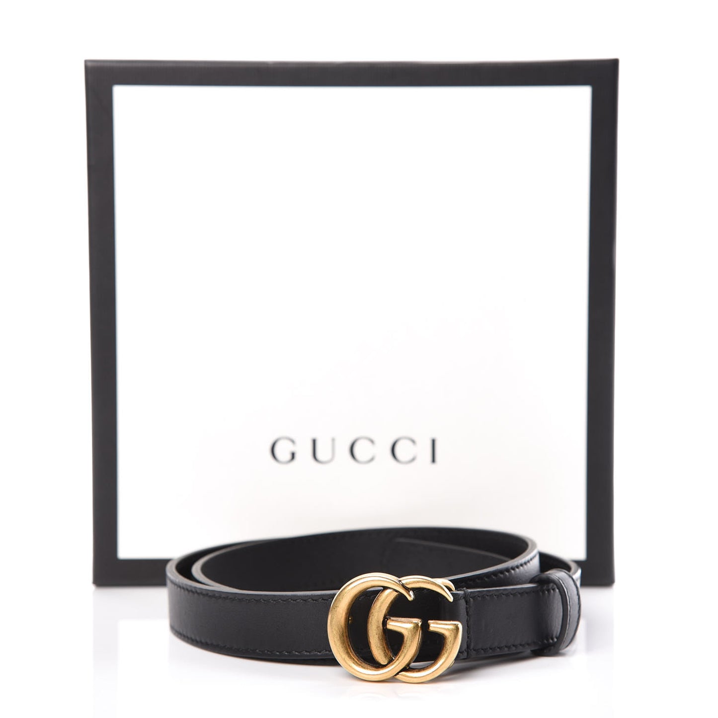 Calfskin Double G 20mm Belt 80 32 Black