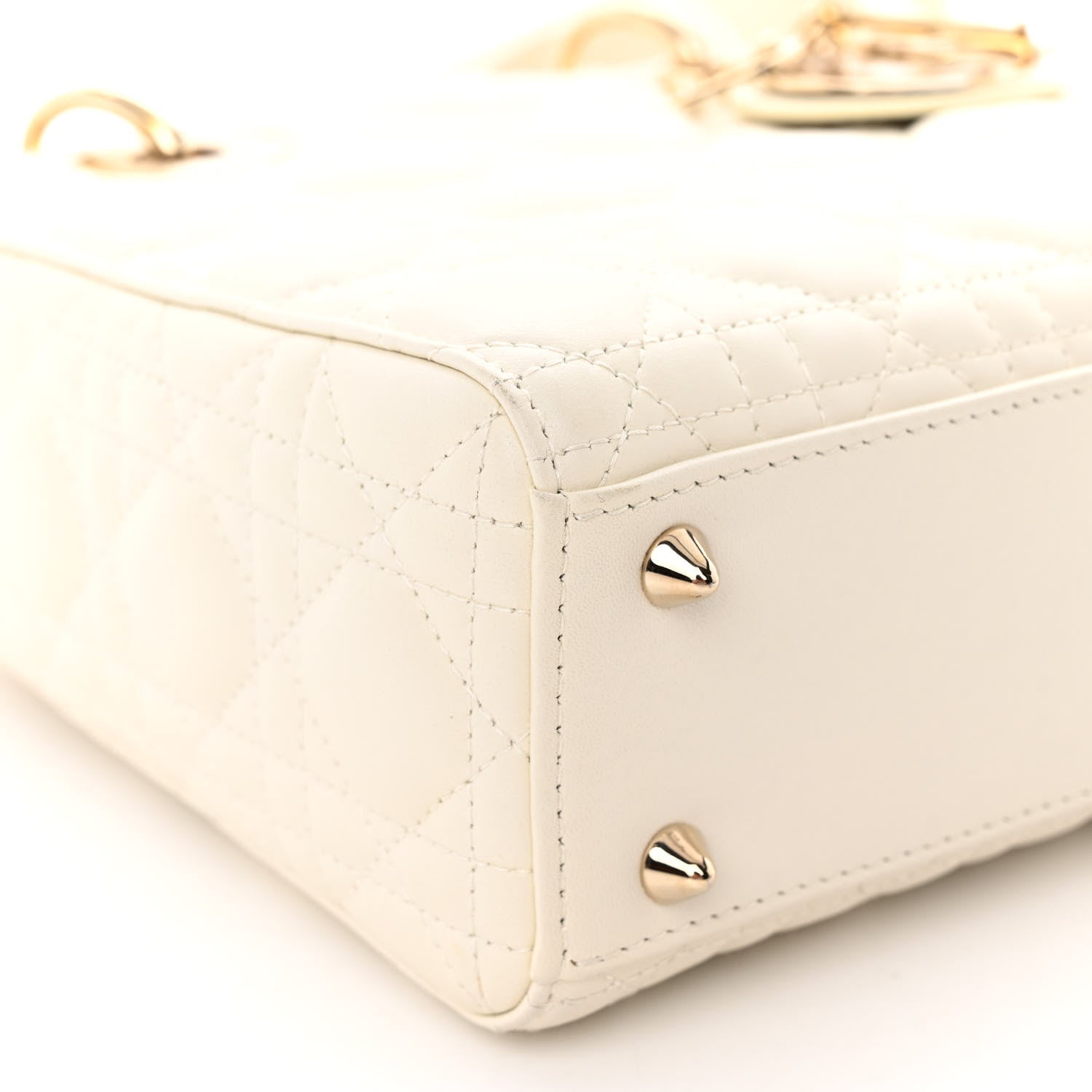 Christian Dior Lambskin Cannage Small My ABCDior Lady Dior White 9 of 10
