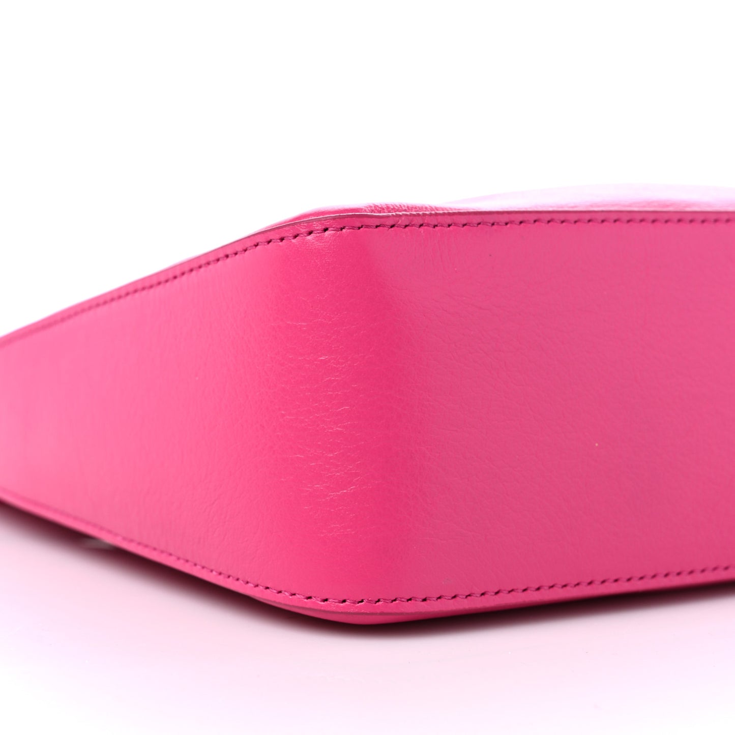Tumbled Calfskin Small Moon Cut Out Shoulder Bag Neon Pink