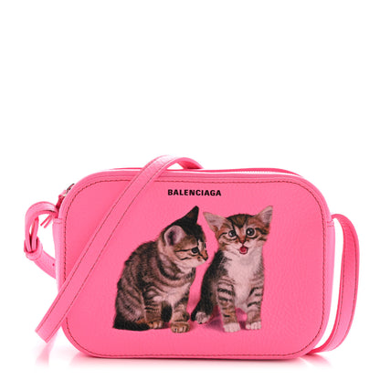 Balenciaga Calfskin Kittens Logo XS Everyday Camera Bag Acid Pink 1 of 13