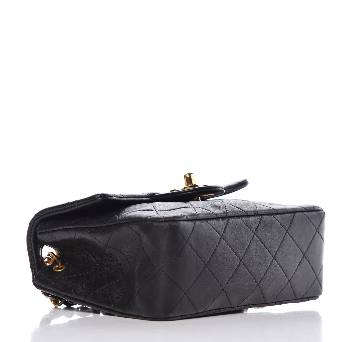 Lambskin Quilted Mini Square Flap Black