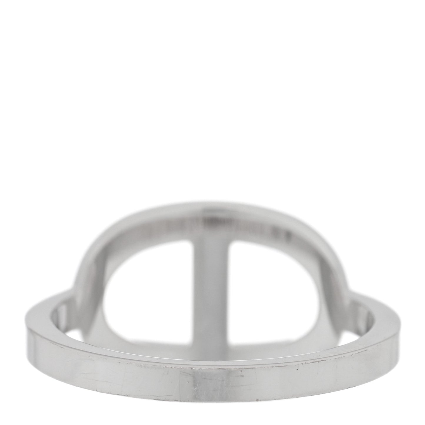 18K White Gold Diamond MM Chaine d'Ancre Contour Ring 53 6.25