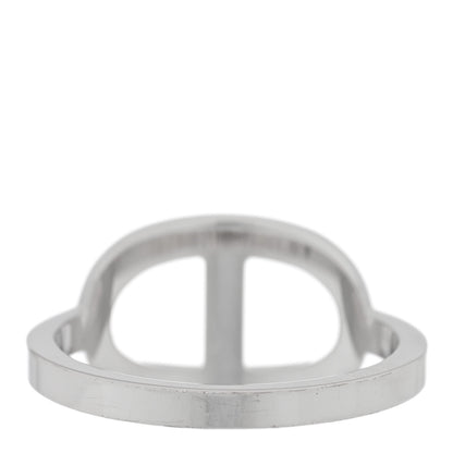 Hermes 18K White Gold Diamond MM Chaine d'Ancre Contour Ring 53 6.25 3 of 5