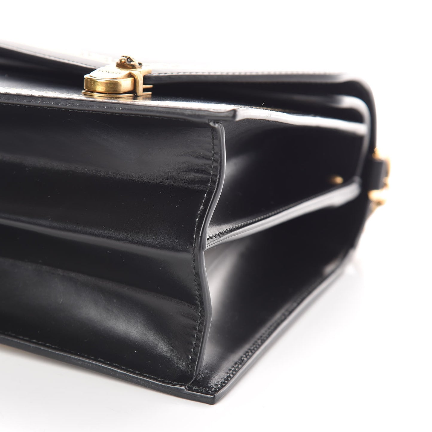 Smooth Calfskin Medium Ottilia Top Handle Bag Black