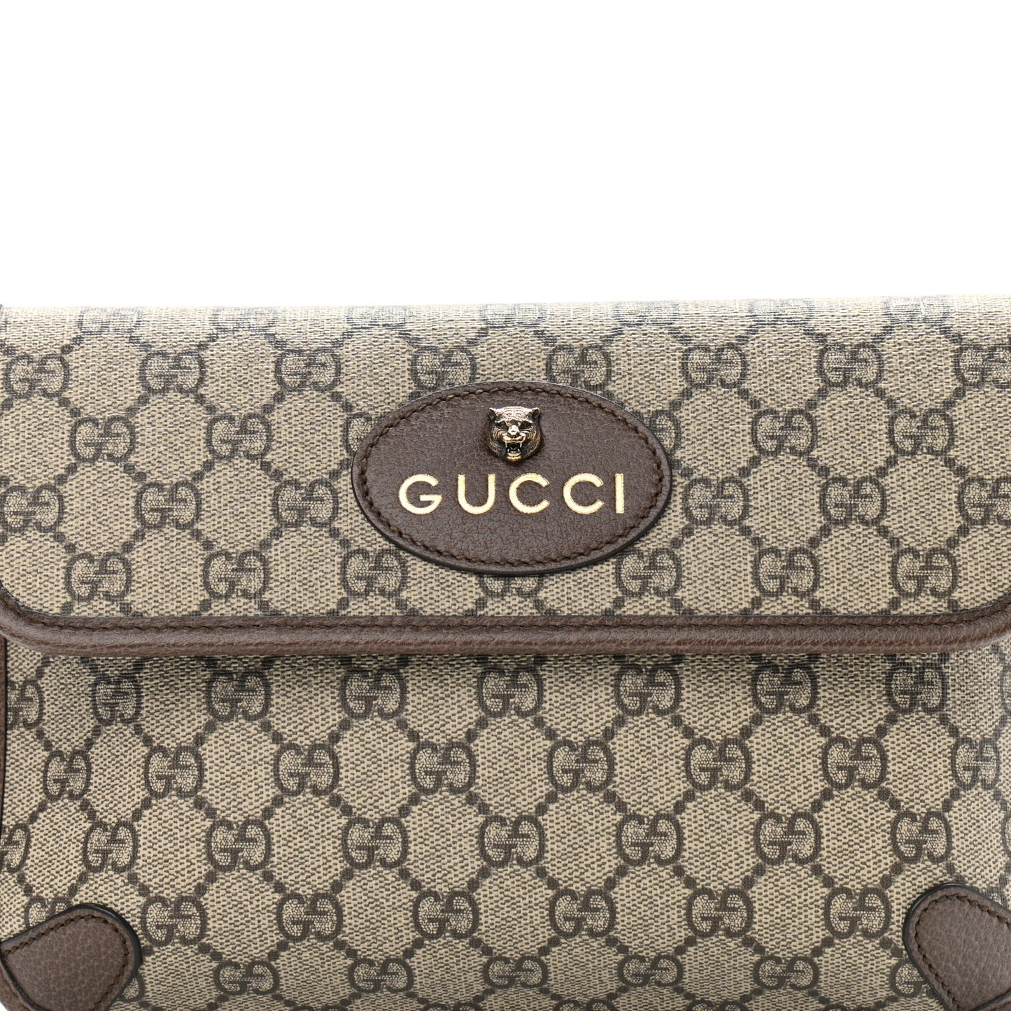 GG Supreme Monogram Neo Vintage Web Belt Bag Brown