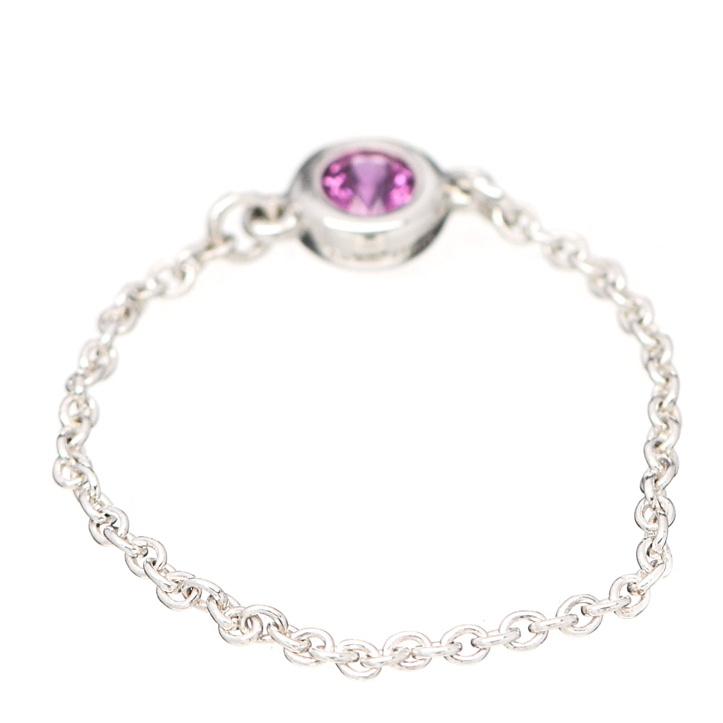 Sterling Silver Pink Sapphire Elsa Peretti Color by the Yard Ring 54 7