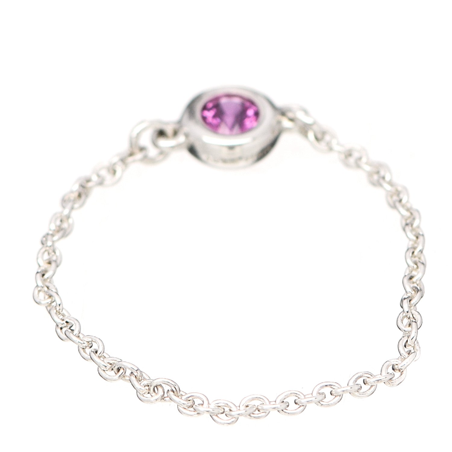 Tiffany Sterling Silver Pink Sapphire Elsa Peretti Color by the Yard Ring 54 7 3 of 5