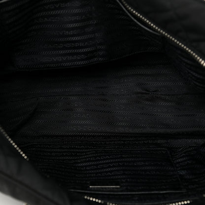 Prada Nylon Tessuto Impuntu Quilted Large Shoulder Bag Black 5 of 12
