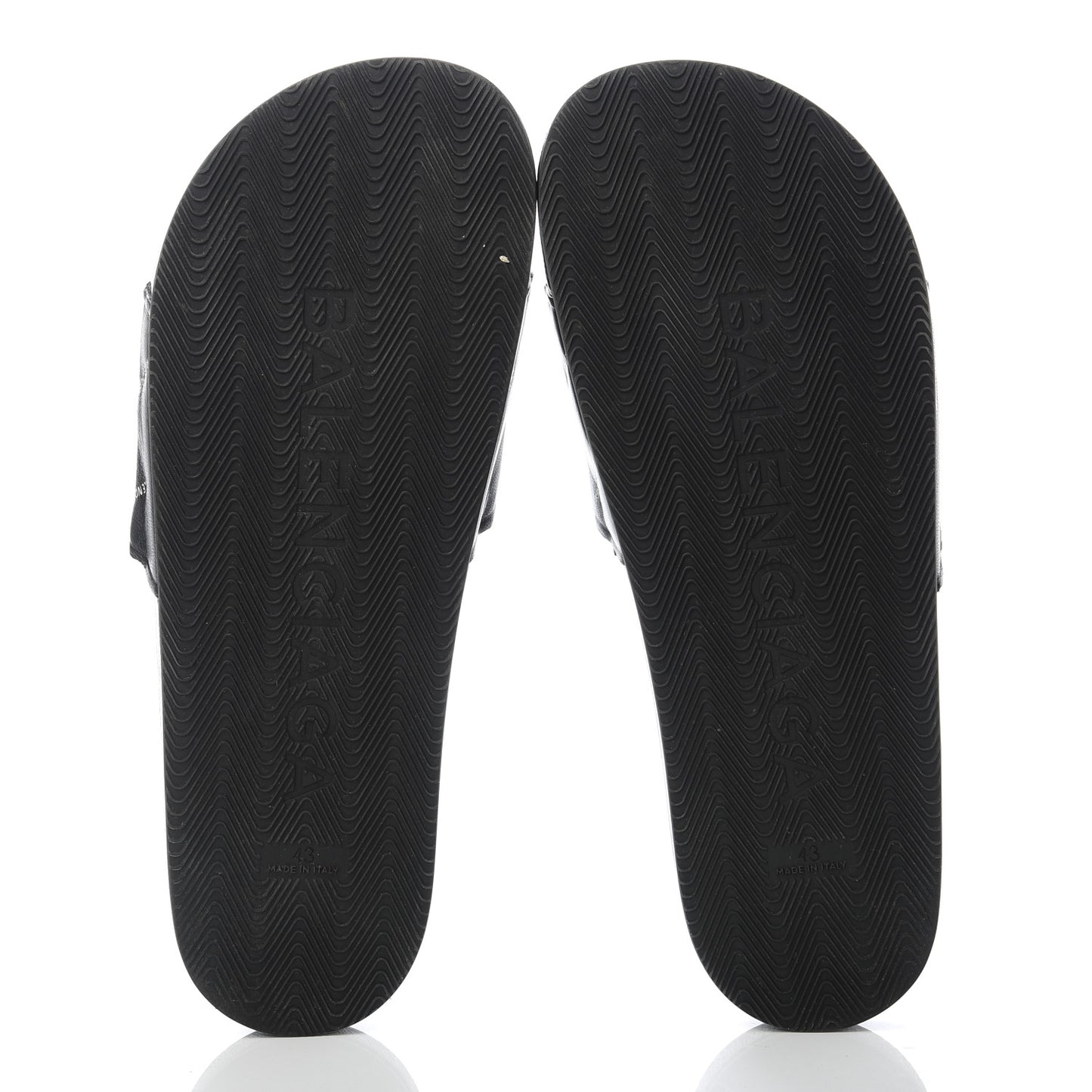 Nappa Allover Logo Embossed Mens Pool Slide Sandals 43 Black White