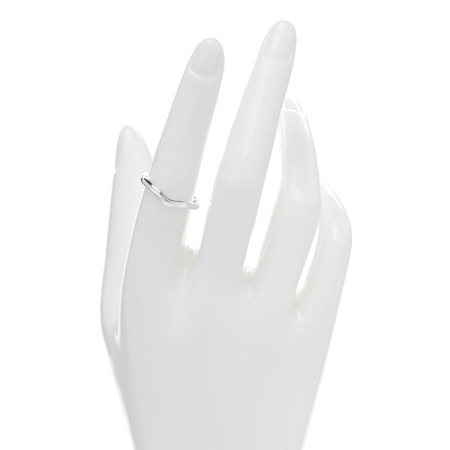 Tiffany Sterling Silver Elsa Peretti Curved Band Ring 54 7 2 of 4