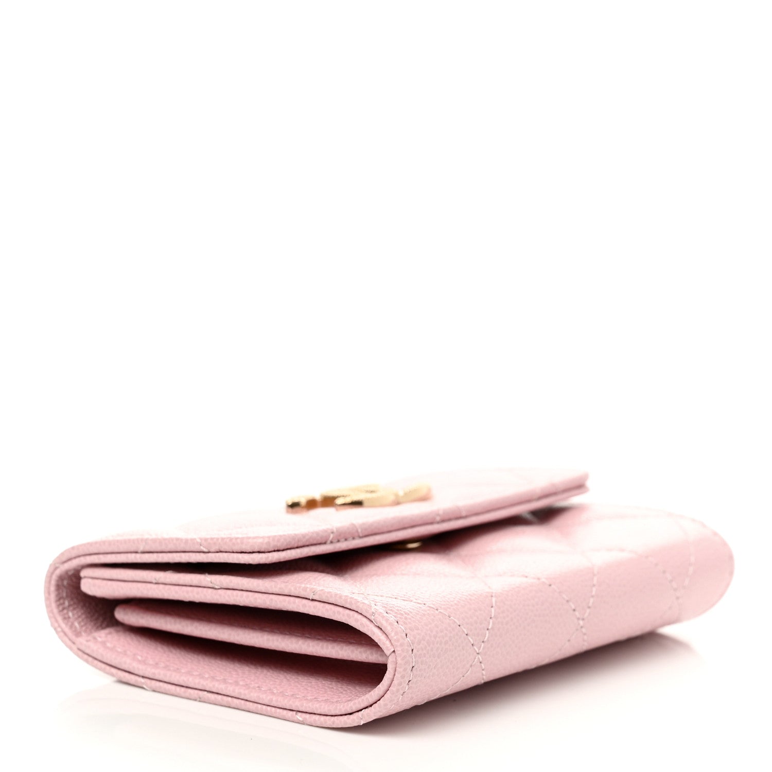 Chanel Caviar Quilted Studded CC Flap Card Holder Light Pink 4 of 9