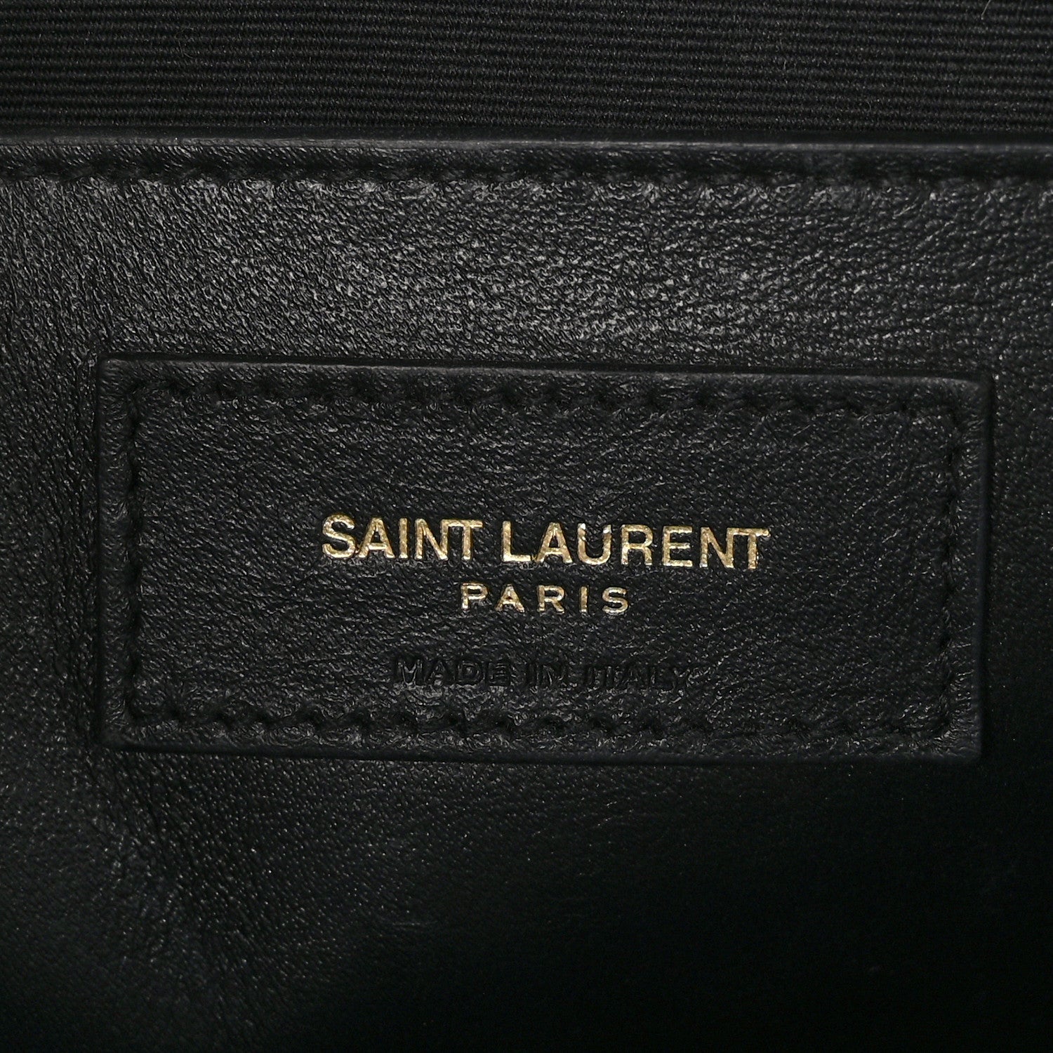 Saint Laurent Shiny Calfskin Crocodile Embossed Manhattan Baguette Black 6 of 10