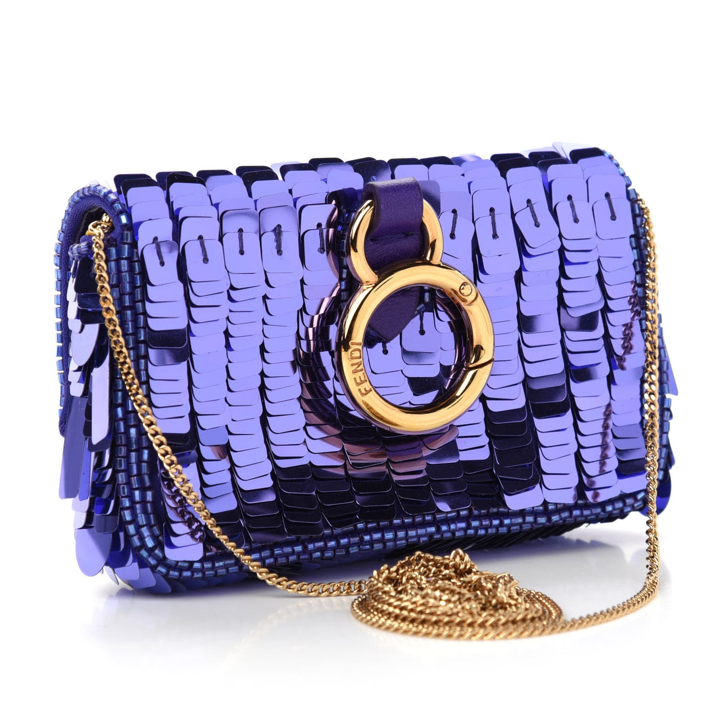Sequin Paillettes Shiny Nappa Sex and the City Nano Baguette Charm Viola Purple Rain