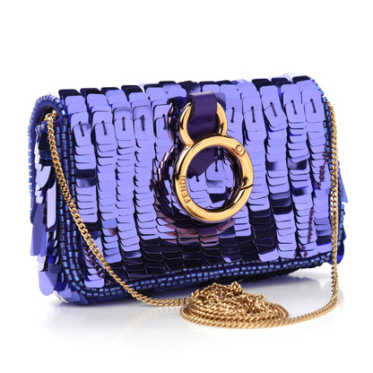 Fendi Sequin Paillettes Shiny Nappa Sex and the City Nano Baguette Charm Viola Purple Rain 3 of 11