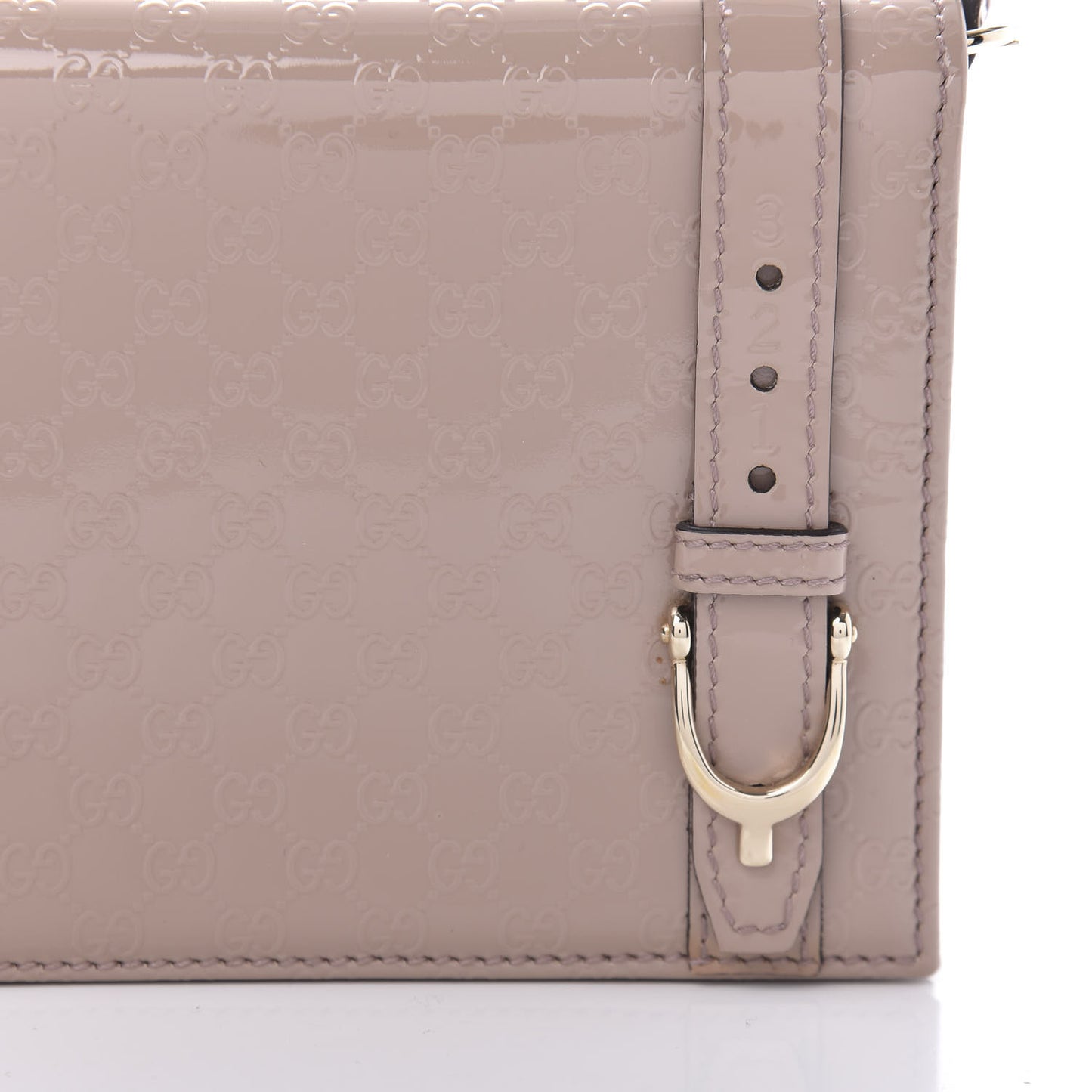 Patent Microguccissima Mini Nice Wallet Dark Cipria