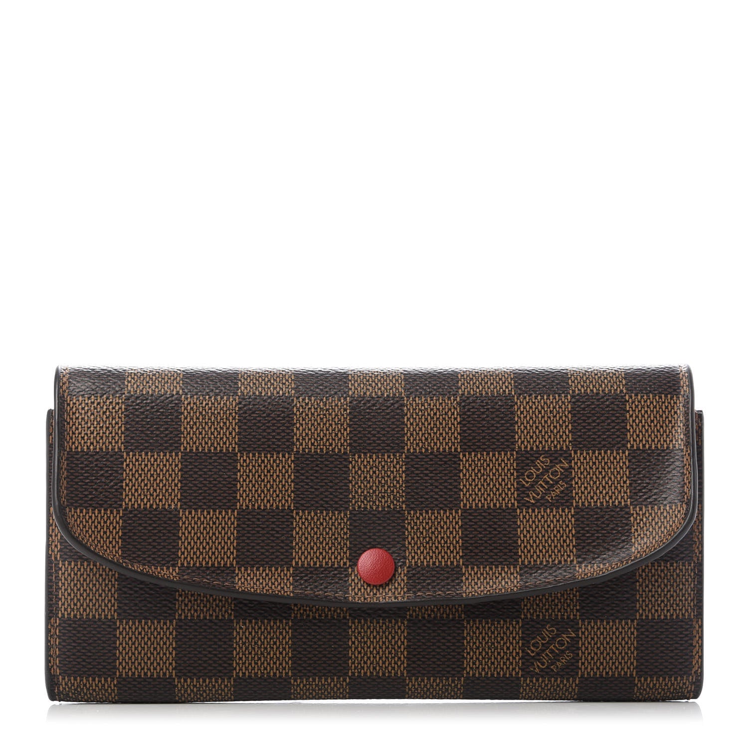 Louis Vuitton Damier Ebene Emilie Wallet Red 1 of 9