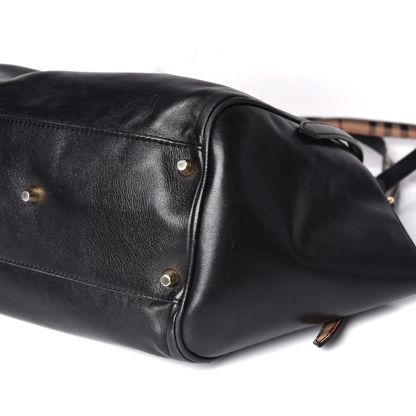 Calfskin Haymarket Check Small Canterbury Tote Black