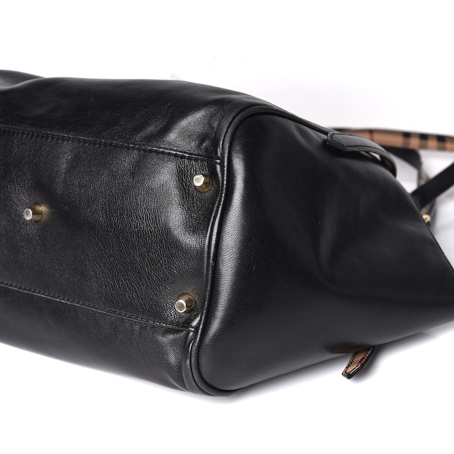 Burberry Calfskin Haymarket Check Small Canterbury Tote Black 18 of 21